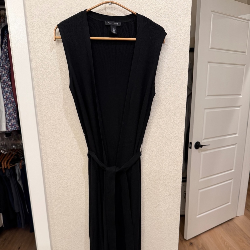 White House Black Market Long Vest with tie